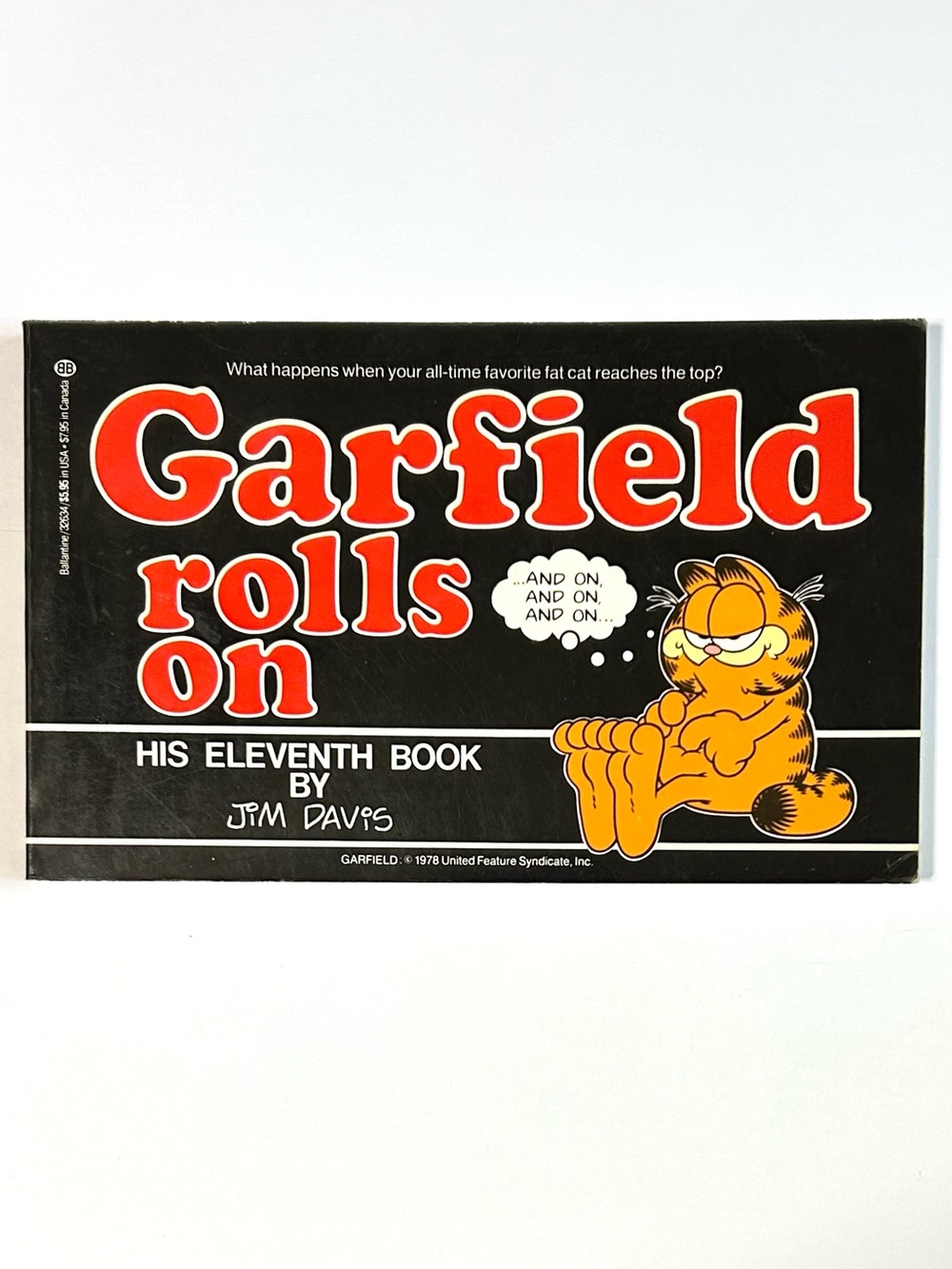 4/$20 Vintage 1985 Garfield Rolls On Softcover Book